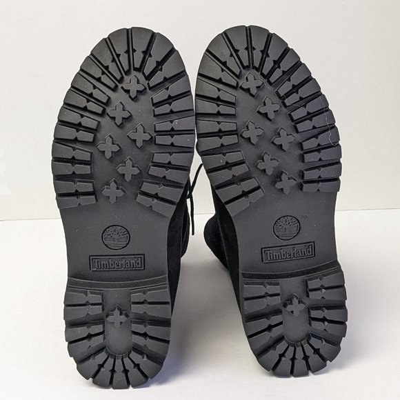 Timberland Teddy Fleece Fold Down Boots, Black Leather, Women's 9 M - Picture 5 of 7